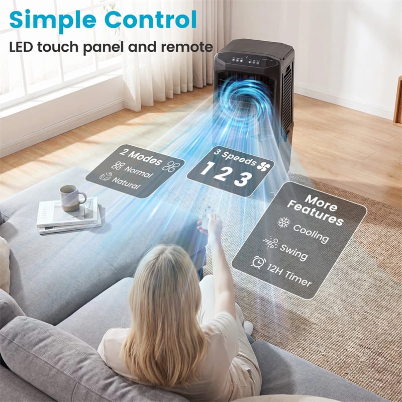 1800 CFM Swamp Cooler, 3-in-1 Evaporative Air Cooler with 7 Gal Detachable Water Tank, Remote & 12H Timer, Portable Cooling Fan for Home Patio Garage