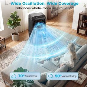 1800 CFM Swamp Cooler, 3-in-1 Evaporative Air Cooler with 7 Gal Detachable Water Tank, Remote & 12H Timer, Portable Cooling Fan for Home Patio Garage