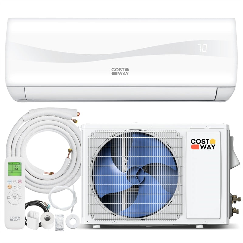 18000 BTU 19 SEER2 208-230V Mini Split Air Conditioner & Heater, Inverter Ductless AC Heat Pump System, Full Installation Kit, Cools up to 1250 Sq Ft