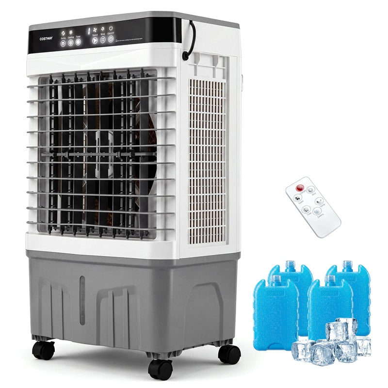 1800 CFM Swamp Cooler, 3-in-1 Evaporative Air Cooler w/ 4 Gal Water Tank, Remote, 3 Speeds & 12H Timer, Portable Cooling Fan for Indoor Outdoor