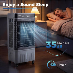 1800 CFM Swamp Cooler, 3-in-1 Evaporative Air Cooler w/ 4 Gal Water Tank, Remote, 3 Speeds & 12H Timer, Portable Cooling Fan for Indoor Outdoor