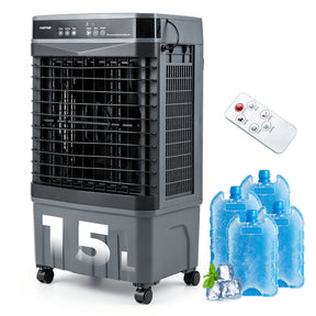 1800 CFM Swamp Cooler, 3-in-1 Evaporative Air Cooler w/ 4 Gal Water Tank, Remote, 3 Speeds & 12H Timer, Portable Cooling Fan for Indoor Outdoor