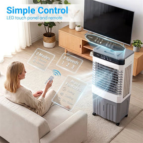 2100 CFM Swamp Cooler, 3-in-1 Evaporative Air Cooler with 7.2 Gal Water Tank, Remote, 12H Timer & 4 Ice Packs, Portable Cooling Fan for Indoor Outdoor