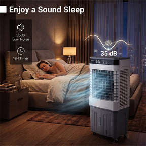 2100 CFM Swamp Cooler, 3-in-1 Evaporative Air Cooler with 7.2 Gal Water Tank, Remote, 12H Timer & 4 Ice Packs, Portable Cooling Fan for Indoor Outdoor