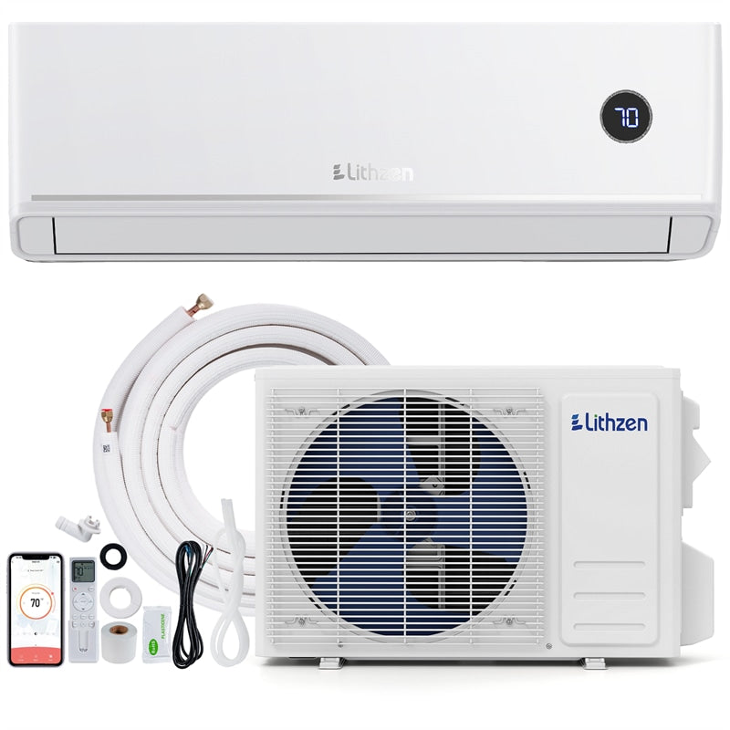 24000 BTU 18.1 SEER2 208/230V Mini Split AC & Heater, WiFi Alexa Enabled Energy Efficient Inverter Ductless Heat Pump System, Cools Up to 1200 Sq. Ft