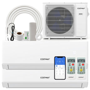24000 BTU 23 SEER2 Dual Zone Mini Split Air Conditioner & Heater, WiFi Enabled Inverter Ductless Split AC System with Heat Pump & Energy Star