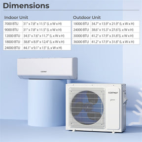 24000 BTU 23 SEER2 Dual Zone Mini Split Air Conditioner & Heater, WiFi Enabled Inverter Ductless Split AC System with Heat Pump & Energy Star