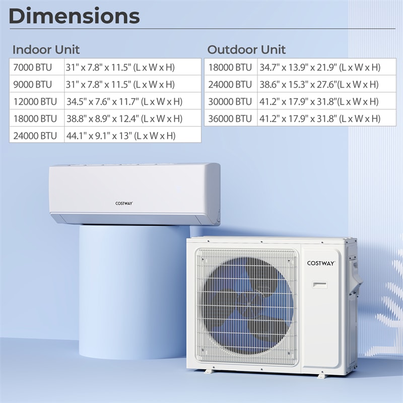 24000 BTU 23 SEER2 Dual Zone Mini Split Air Conditioner & Heater, WiFi Enabled Inverter Ductless Split AC System with Heat Pump & Energy Star