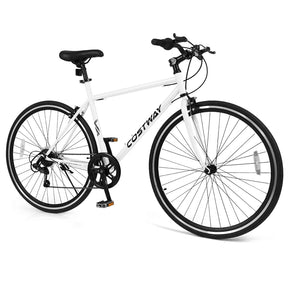 26" Mountain Bike 6-Speed Drivetrain Cycling Bicycle with Dual C-Brakes, Adjustable Seat & All-Terrain Tires, MTB City Bike for Men Women Teens