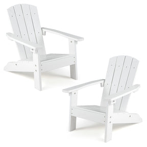 Kids Adirondack Chair, All-Weather HIPS Outdoor Chair with Ergonomic High Backrest & Armrests, Toddler Lawn Patio Seat for Ages 3-8
