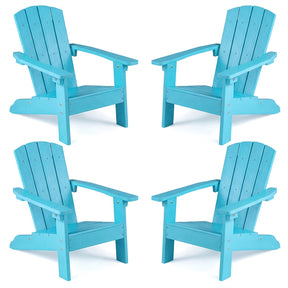 Kids Adirondack Chair, All-Weather HIPS Outdoor Chair with Ergonomic High Backrest & Armrests, Toddler Lawn Patio Seat for Ages 3-8