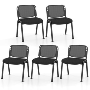 5/10/15 Pack Stackable Office Guest Chairs with Mesh Back & Padded Seat, 330lbs Capacity Conference Room Chairs for Waiting Room Reception