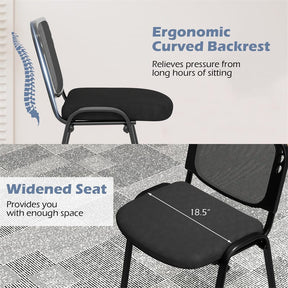 5/10/15 Pack Stackable Office Guest Chairs with Mesh Back & Padded Seat, 330lbs Capacity Conference Room Chairs for Waiting Room Reception