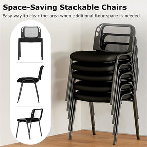 5/10/15 Pack Stackable Office Guest Chairs with Mesh Back & Padded Seat, 330lbs Capacity Conference Room Chairs for Waiting Room Reception