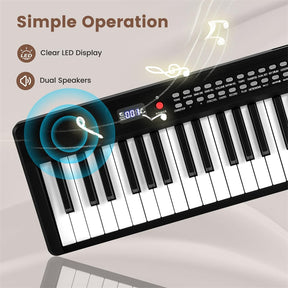 88-Key Folding Electric Piano Keyboard, Full-Size Semi-Weighted Digital Piano w/ Wireless MIDI & Dual Speakers, Portable Keyboard for Beginners