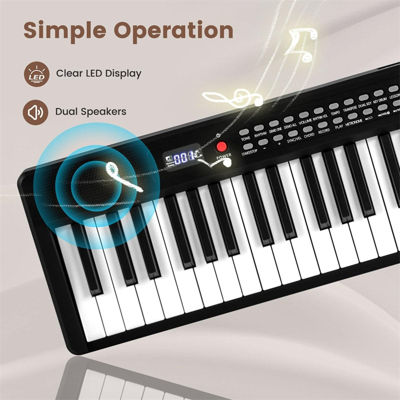 88-Key Folding Electric Piano Keyboard, Full-Size Semi-Weighted Digital Piano w/ Wireless MIDI & Dual Speakers, Portable Keyboard for Beginners