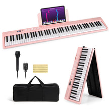 88-Key Folding Electric Piano Keyboard, Full-Size Semi-Weighted Digital Piano w/ Wireless MIDI & Dual Speakers, Portable Keyboard for Beginners