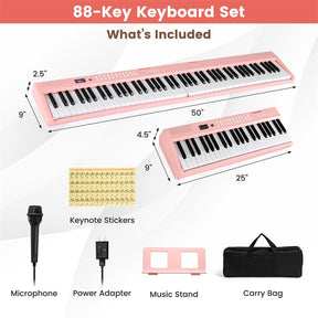 88-Key Folding Electric Piano Keyboard, Full-Size Semi-Weighted Digital Piano w/ Wireless MIDI & Dual Speakers, Portable Keyboard for Beginners