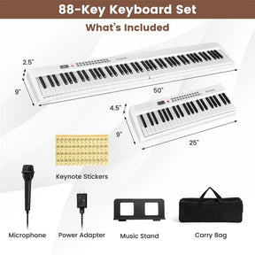 88-Key Folding Electric Piano Keyboard, Full-Size Semi-Weighted Digital Piano w/ Wireless MIDI & Dual Speakers, Portable Keyboard for Beginners