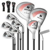 Women's Complete Golf Club Set, 9 Piece Right Hand Golf Club Package Set with 460cc Driver, Fairway Wood, Hybrid, Irons, Putter & 3 Head Covers