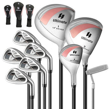 Women's Complete Golf Club Set, 9 Piece Right Hand Golf Club Package Set with 460cc Driver, Fairway Wood, Hybrid, Irons, Putter & 3 Head Covers