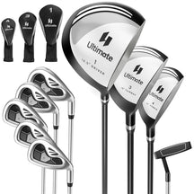 Men's Complete Golf Club Set, 9 Piece Right Handed Golf Club Package Set with 460cc Driver, Fairway Wood, Hybrid, Irons, Putter & 3 Head Covers