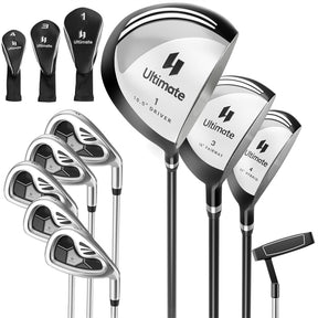 Men's Complete Golf Club Set, 9 Piece Right Handed Golf Club Package Set with 460cc Driver, Fairway Wood, Hybrid, Irons, Putter & 3 Head Covers