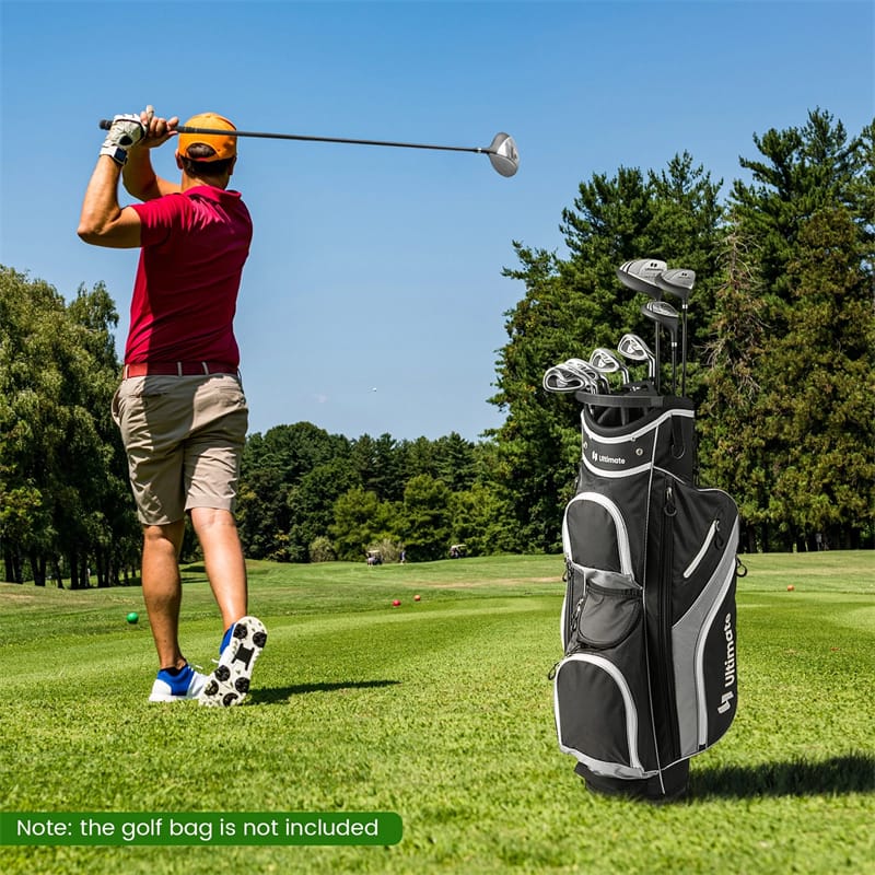 Men's Complete Golf Club Set, 9 Piece Right Handed Golf Club Package Set with 460cc Driver, Fairway Wood, Hybrid, Irons, Putter & 3 Head Covers