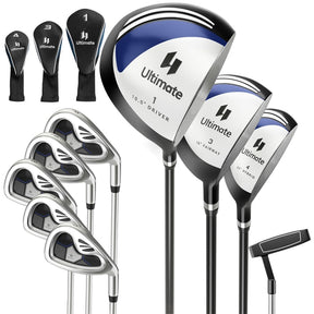 Men's Complete Golf Club Set, 9 Piece Right Handed Golf Club Package Set with 460cc Driver, Fairway Wood, Hybrid, Irons, Putter & 3 Head Covers