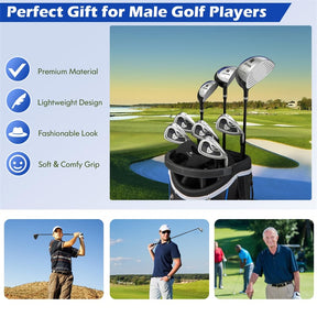 Men's Complete Golf Club Set, 9 Piece Right Handed Golf Club Package Set with 460cc Driver, Fairway Wood, Hybrid, Irons, Putter & 3 Head Covers