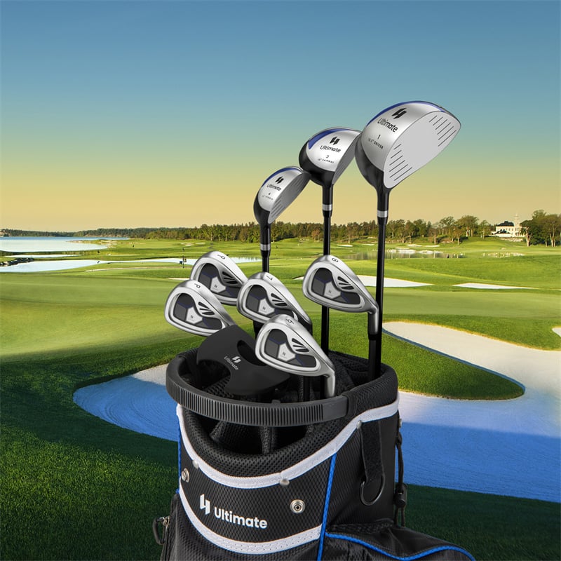 Men's Complete Golf Club Set, 9 Piece Right Handed Golf Club Package Set with 460cc Driver, Fairway Wood, Hybrid, Irons, Putter & 3 Head Covers