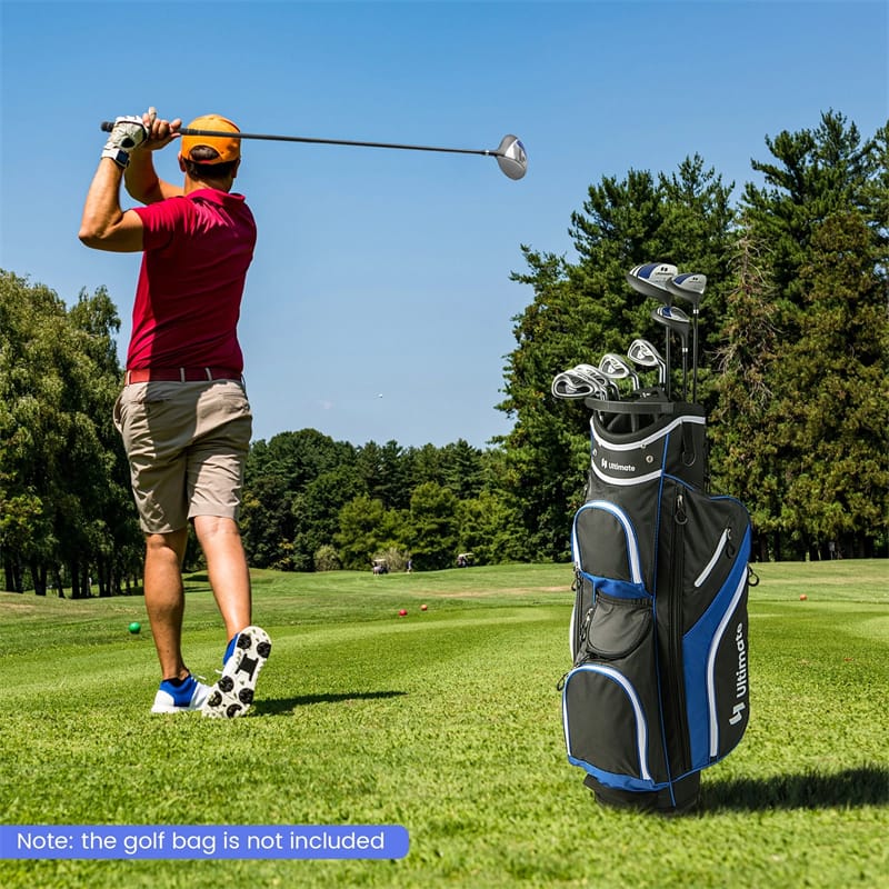 Men's Complete Golf Club Set, 9 Piece Right Handed Golf Club Package Set with 460cc Driver, Fairway Wood, Hybrid, Irons, Putter & 3 Head Covers