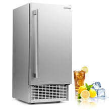90 LBS/Day Commercial Undercounter Ice Maker, 15" Built-in Freestanding Ice Machine with Cooling Mode, 25 LBS Storage & Auto-Cleaning