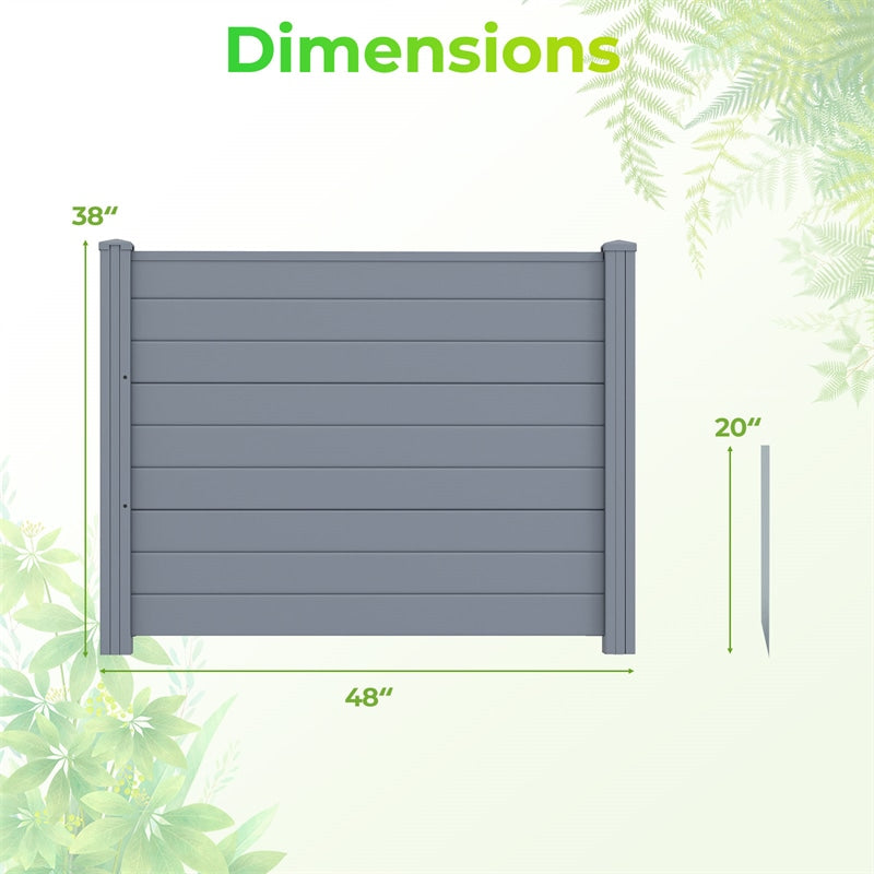 Air Conditioner Fence 2/4 Panels, 48"W x 38"H No-Dig Outdoor Privacy Screen Trash Can Enclosure w/ Stakes, Vinyl Garden Picket Fence