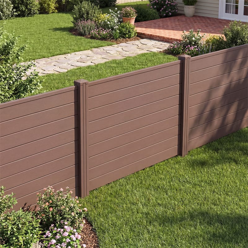 Air Conditioner Fence 2/4 Panels, 48"W x 38"H No-Dig Outdoor Privacy Screen Trash Can Enclosure w/ Stakes, Vinyl Garden Picket Fence