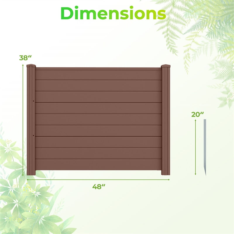 Air Conditioner Fence 2/4 Panels, 48"W x 38"H No-Dig Outdoor Privacy Screen Trash Can Enclosure w/ Stakes, Vinyl Garden Picket Fence