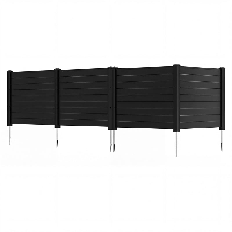 Air Conditioner Fence 2/4 Panels, 48"W x 38"H No-Dig Outdoor Privacy Screen Trash Can Enclosure w/ Stakes, Vinyl Garden Picket Fence