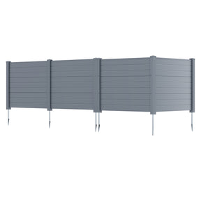 Air Conditioner Fence 2/4 Panels, 48"W x 38"H No-Dig Outdoor Privacy Screen Trash Can Enclosure w/ Stakes, Vinyl Garden Picket Fence