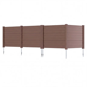 Air Conditioner Fence 2/4 Panels, 48"W x 38"H No-Dig Outdoor Privacy Screen Trash Can Enclosure w/ Stakes, Vinyl Garden Picket Fence