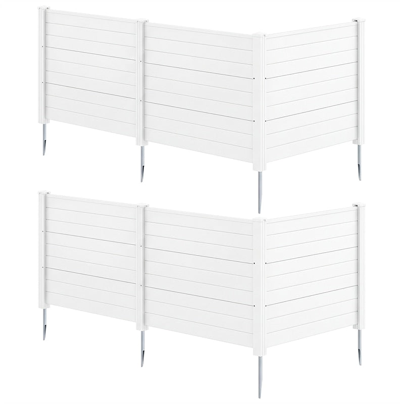 No-Dig Air Conditioner Fence 3/6 Panels, 48"x38" Outdoor Privacy Screen Trash Can Enclosure Decorative Garden Fence w/ Metal Stakes