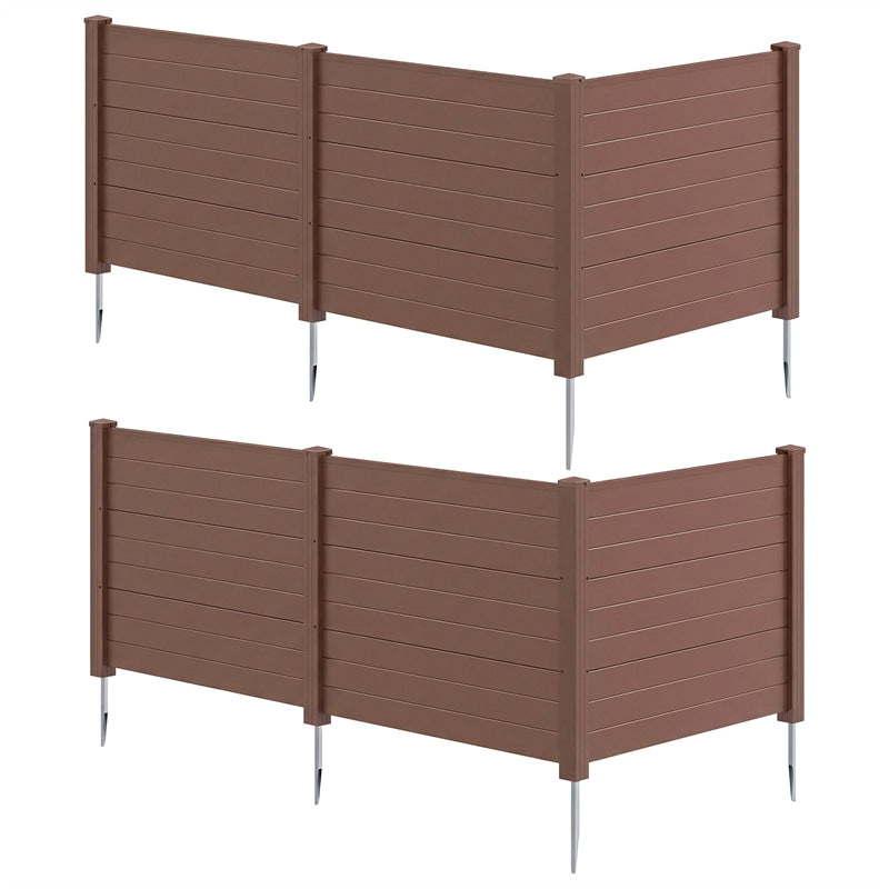 No-Dig Air Conditioner Fence 3/6 Panels, 48"x38" Outdoor Privacy Screen Trash Can Enclosure Decorative Garden Fence w/ Metal Stakes