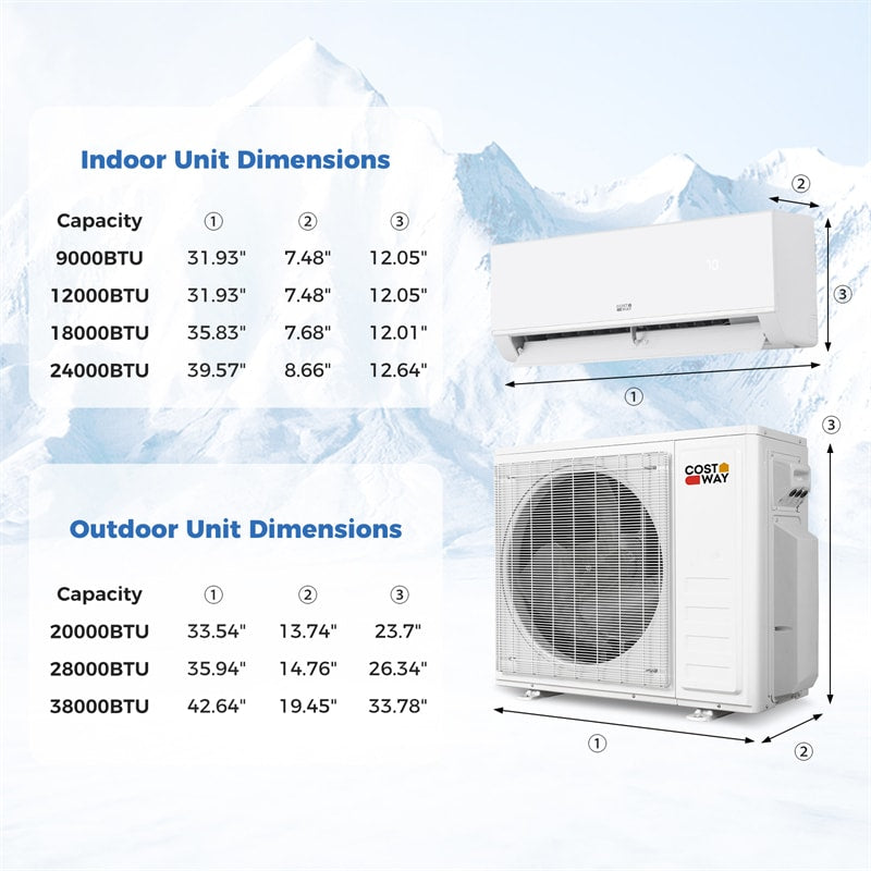 Blast Pro 20000 BTU Dual Zone Mini Split Air Conditioner with Heat Pump, 23 SEER2 WiFi Ductless Inverter Split AC w/ Pre-Charged & Line Set