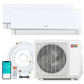 Blast Pro 28000 BTU Dual Zone Mini Split Air Conditioner with Heat Pump, 20 SEER2 WiFi Ductless Inverter Split AC with Pre-Charged & Line Set