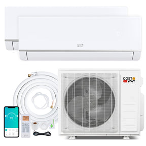 Blast Pro 28000 BTU Dual Zone Mini Split Air Conditioner with Heat Pump, 20 SEER2 WiFi Ductless Inverter Split AC with Pre-Charged & Line Set
