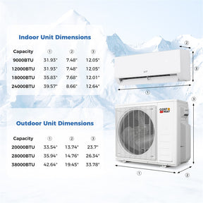 Blast Pro 28000 BTU Dual Zone Mini Split Air Conditioner with Heat Pump, 20 SEER2 WiFi Ductless Inverter Split AC with Pre-Charged & Line Set