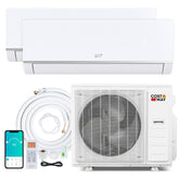 Blast Pro 38000 BTU Dual Zone Mini Split Air Conditioner with Heat Pump, 20 SEER2 WiFi Ductless Inverter Split AC with Pre-Charged & Line Set