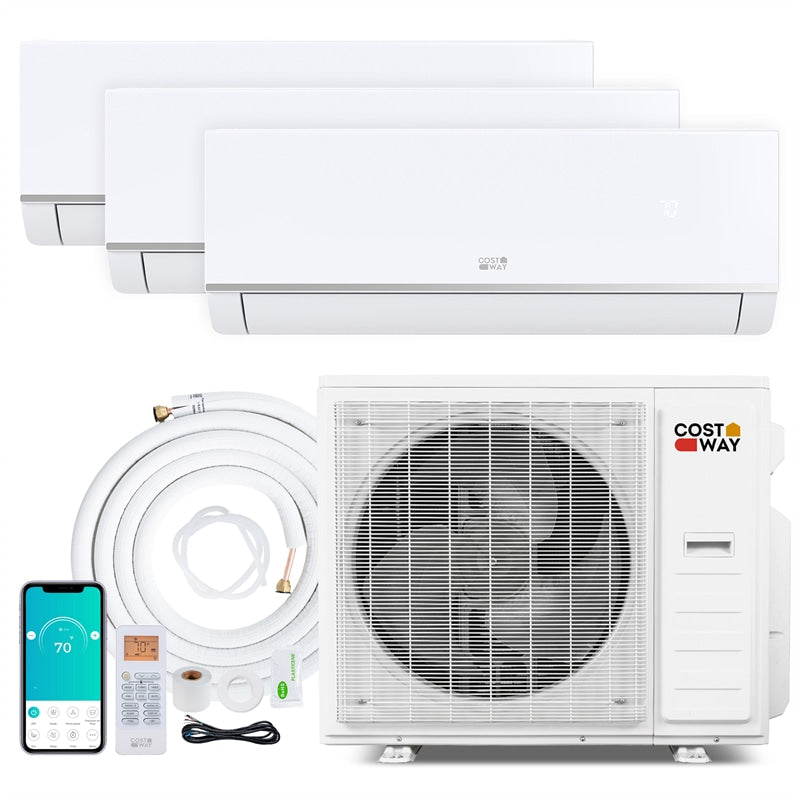 Blast Pro 38000 BTU 3-Zone Mini Split Air Conditioner with Heat Pump, 20 SEER2 WiFi Ductless Inverter Split AC w/ Pre-Charged & Line Set