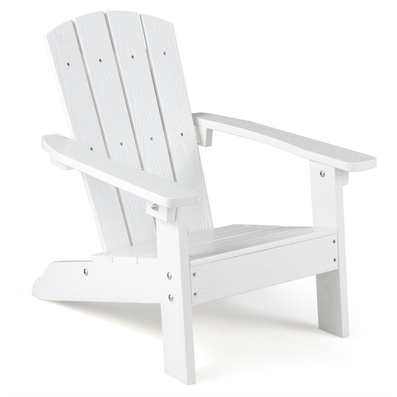 Kids Adirondack Chair, All-Weather HIPS Outdoor Chair with Ergonomic High Backrest & Armrests, Toddler Lawn Patio Seat for Ages 3-8