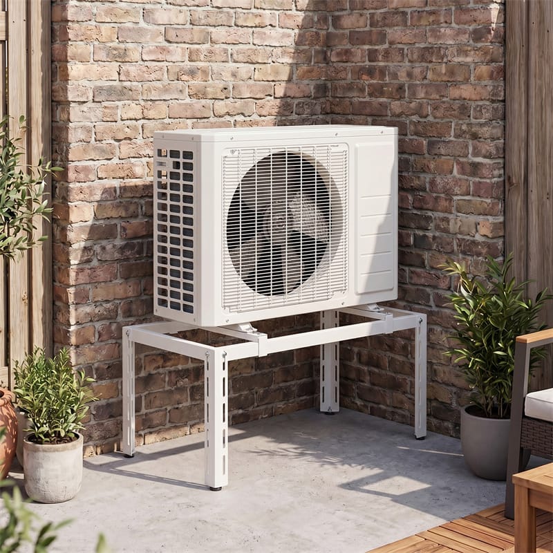 Mini Split Ground Stand for 9000-36000 BTU Ductless Air Conditioners Heat Pump, Anti-Vibration Heavy Duty Universal Outdoor AC Base Bracket
