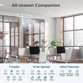 X-Pro 18000 BTU 2 Zone Concealed Ducted Mini Split AC, 24 SEER2 WiFi Inverter Split Air Conditioner w/ Heat Pump, Wall Thermostat & Line Set